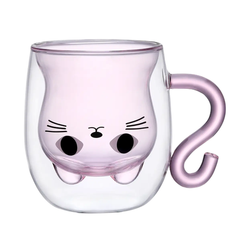 Набір чашок VT-5317-250 KITTY PINK з подвійним дном 2 шт. 250мл Vittora