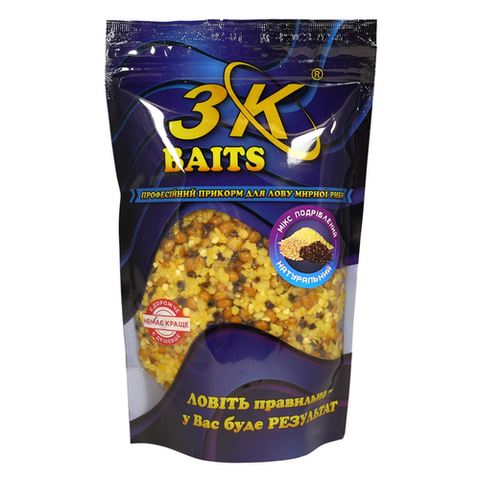  Прикорм 3K Baits Подрібнений зерновий мікс(натуральний)500 г
