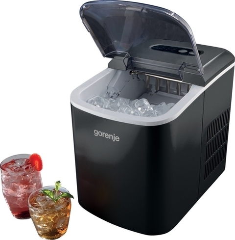 Льодогенератор побутовий Gorenje, 12кг/добу, 2.2л, дисплей, чорний