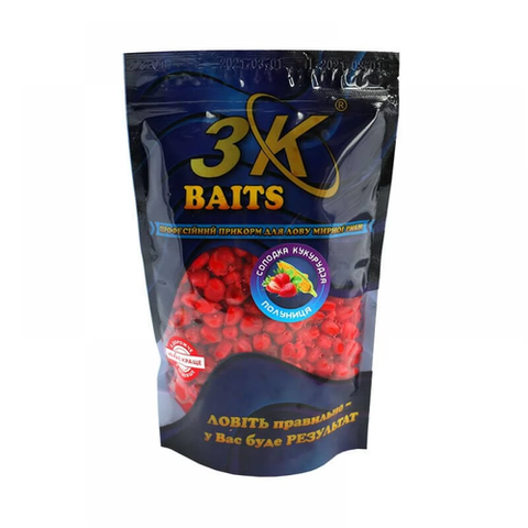 Прикорм 3K Baits Солодка кукурудза (полуниця), 400г