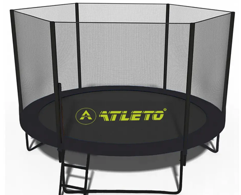 Батут з сіткою та драбинкою 252 см Atleto Black (42400582)