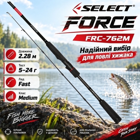 Спінінг Select Force FRC-762M 2.28m 5-24g Fast