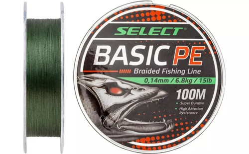 Шнур Select Basic PE 150m dark green 0.04mm 5lb/2.5kg