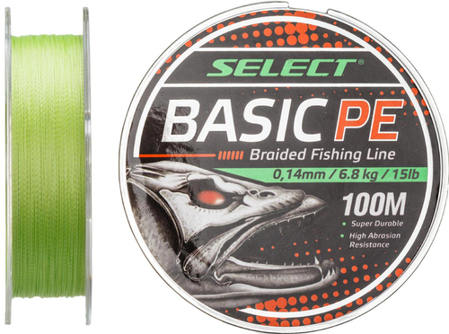 Шнур Select Basic PE 150м light green 0.18 mm 22 lb/9.9 kg