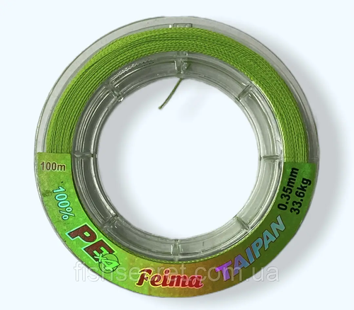 Шнур Feima Taipan PEx4 100 м 0.18 мм 13.6 кг light green