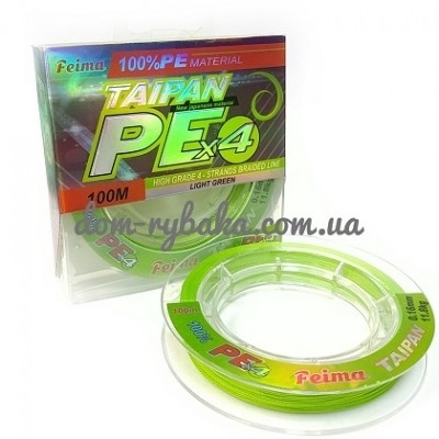 Шнур Feima Taipan PEx4 100 м 0.18 мм 13.6 кг light green