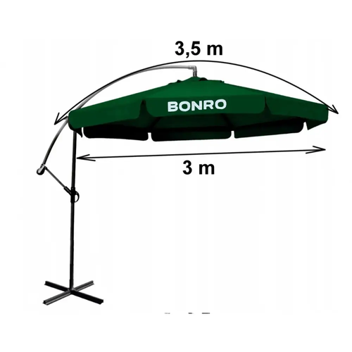 Парасоля садова з нахилом зелена Bonro B-7218 3м 6 спиць