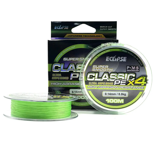 Шнур Eclipse X4 Classic PE Light Green 100m 0.14