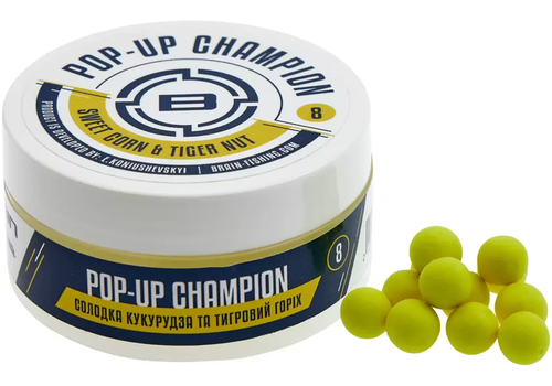 Бойли Brain Champion Pop-Up Sweet Corn & Tiger Nut (кукурудза та тигровий горіх) 12 мм