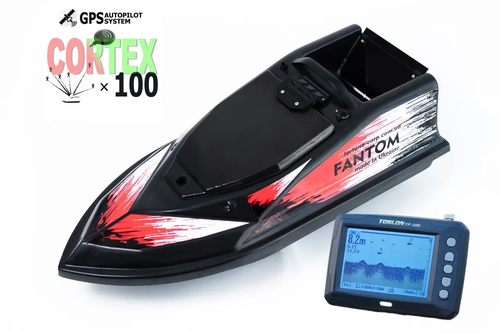 Кораблик для прикормки Фантом Модерн з ехолотом Toslon300 та GPS автопілотом (Cortex_6+1)