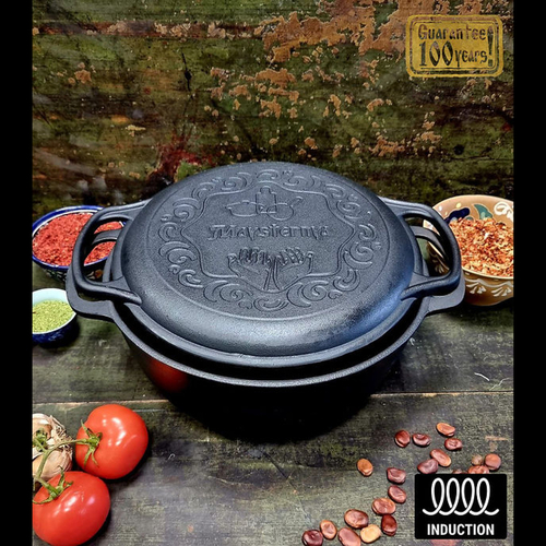 Котелок 5л, Ø26см, вага 4,92 кг, чавунний з кришкою-сковородкою (Т403СР)