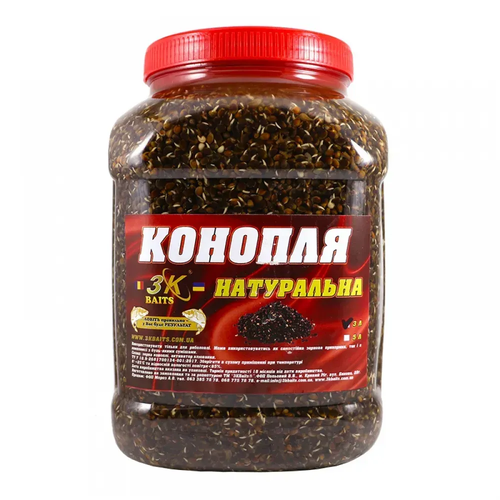 Прикорм 3KBaits «Конопля» NATURAL (натуральна) банка 3л