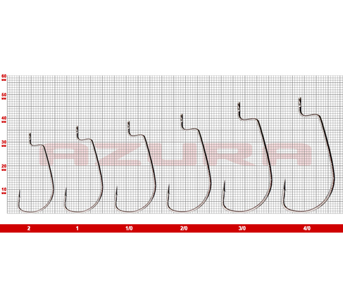 Гачки Azura Long Offset Worm Hook №1