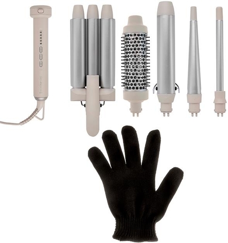 Плойка Remington Trendology, 92Вт, темп.режимов-5, 130-210С, 5 насадок. перчатка ,кераміка, білий