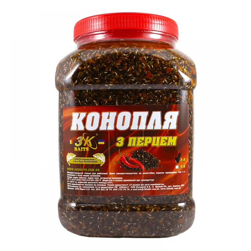  Прикорм 3-K Baits Конопля з перцем (гостра), 3л