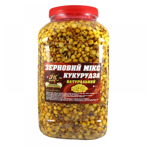 Прикорм 3-K Baits зерновий Мікс Кукурудза(натур) відро/банка 5л