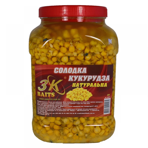 Прикорм 3-K Baits зерновий Мікс Солодка кукурудза (натуральна), 3л