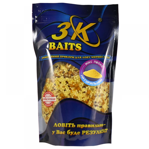 Прикорм 3K Baits зерновий мікс Пшоно (натуральний), 500г