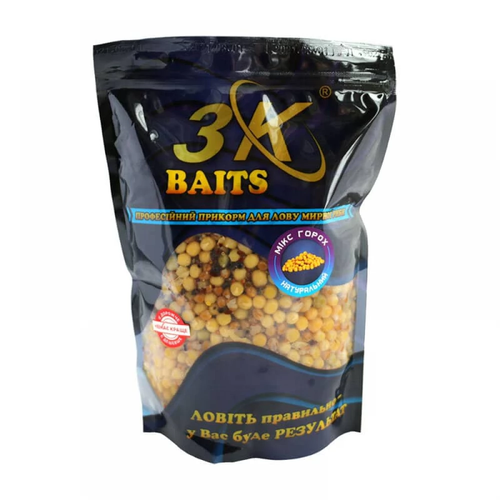 Прикорм 3K Baits зерновий мікс ГОРОХ (натуральний), 800г