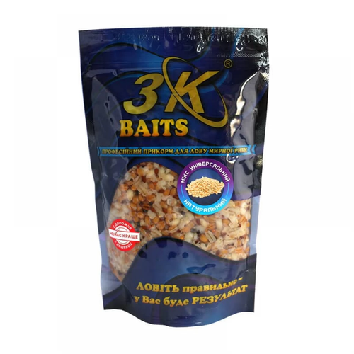 Прикорм 3K Baits зерновий мікс Універсальний (натуральний), 500г