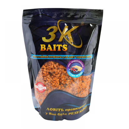 Прикорм 3K Baits зерновий мікс універсальний (лісова ягода), 1000г