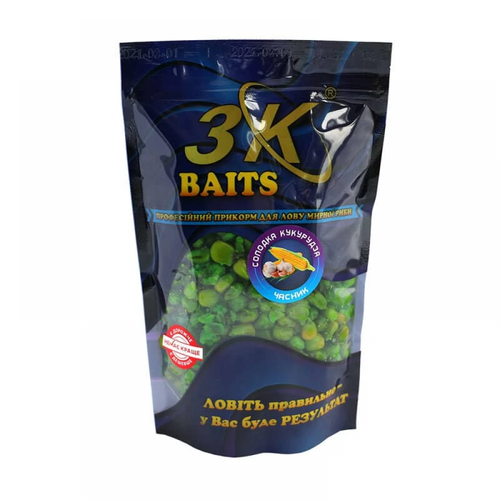 Прикорм 3K Baits Солодка кукурудза (часник), 400г
