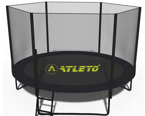 Батут з сіткою та драбинкою 252 см Atleto Black (42400582)