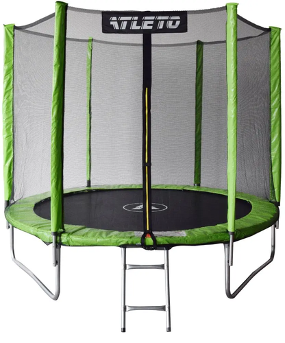 Батут дитячий з сіткою та драбинкою 252 см Atleto зелений (42400444)