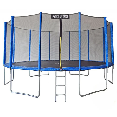 Батут дитячий з сіткою та драбинкою 490 см Atleto синій (42400492)