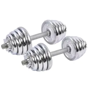 Гантелі розбірні сталеві хромовані 25кг 2шт по 12,5кг хром