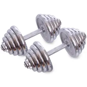 Гантелі розбірні сталеві хромовані 30кг 2шт по 15кг хром 