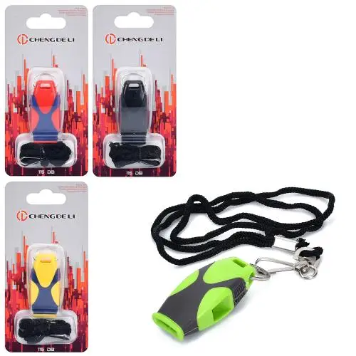 Свисток спортивний суддівський пластиковий зі шнурком 