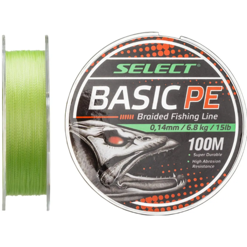 Шнур Select Basic PE Light Green 100m 0.14mm 15lb/6.8kg