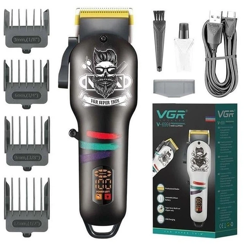 Машинка для стрижки VGR V-699 black професійна акумуляторна 5W