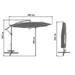 Парасоля садова регульована з нахилом сіра Bonro B-7012 3м 8 спиць